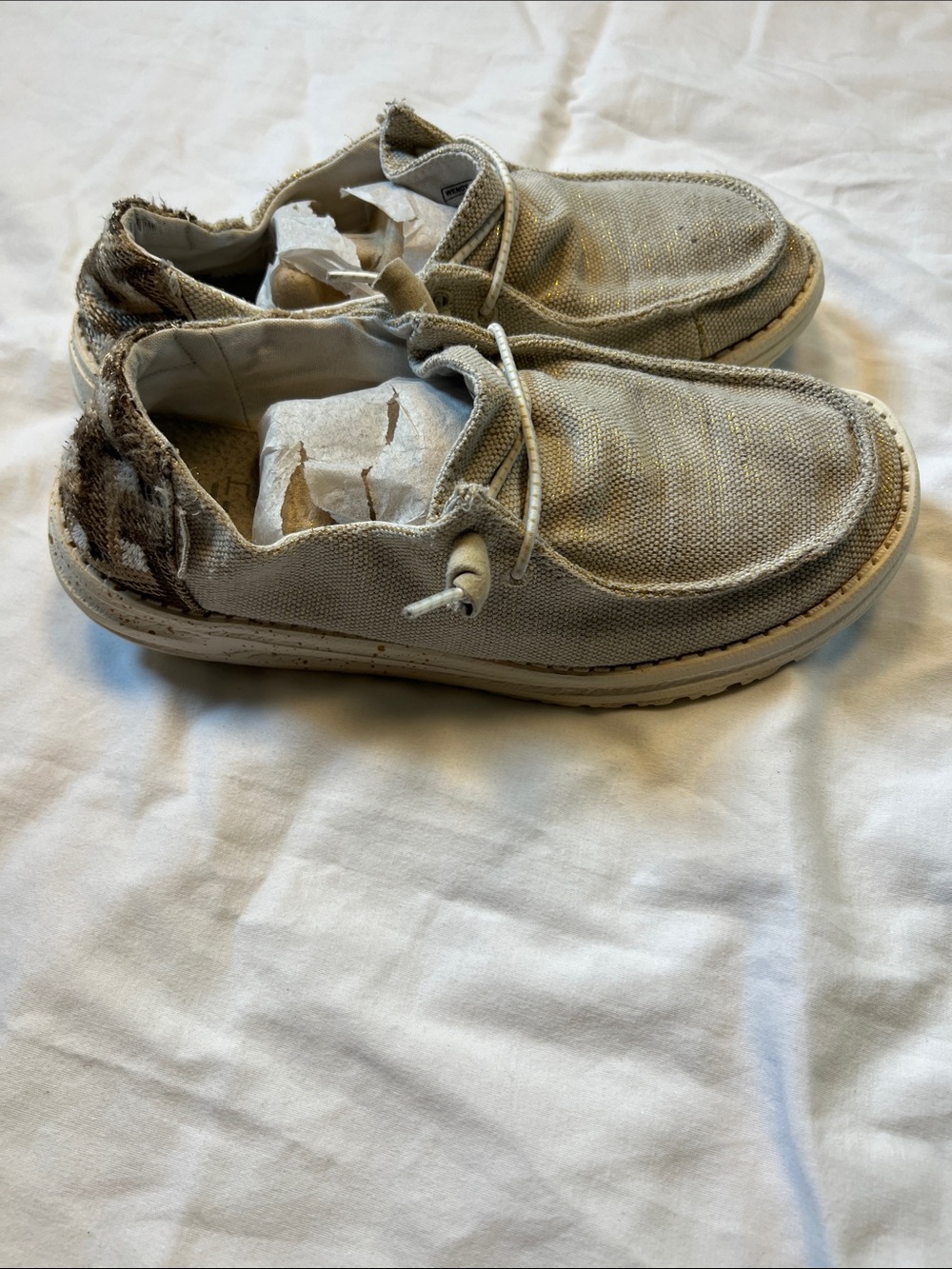 Hey Dude Casual Canvas Slip-On Sneakers in Light Tan